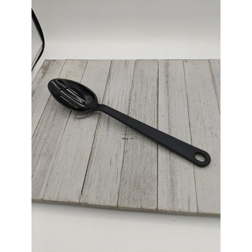 Vintage Tailor Made Products Slotted Spoon #13 Black Nylon Plastic 11 1/2"